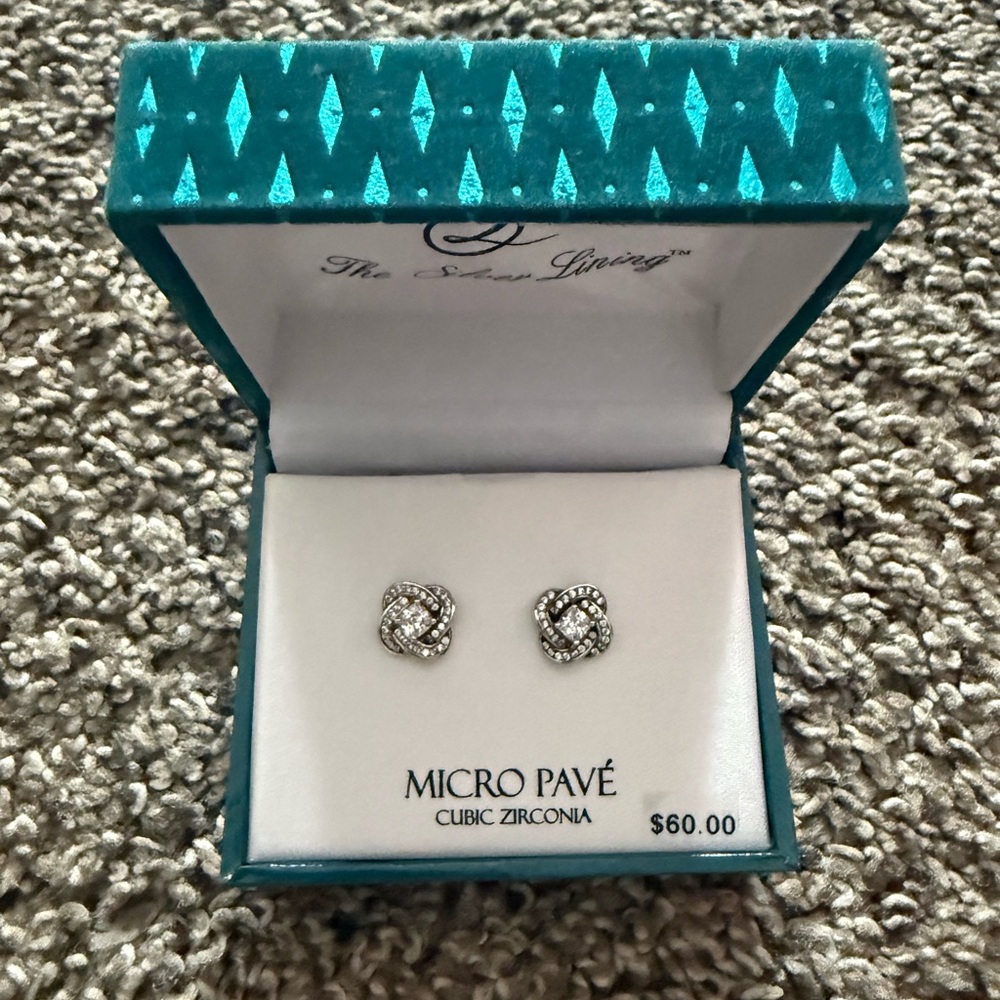 Dazzling Silver Micro Pavé Earrings